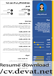 Free Arabic CV نموذج سيرة ذاتية عربية للتحميل