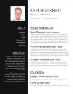 Free Black and White Bordered Modern Resume template