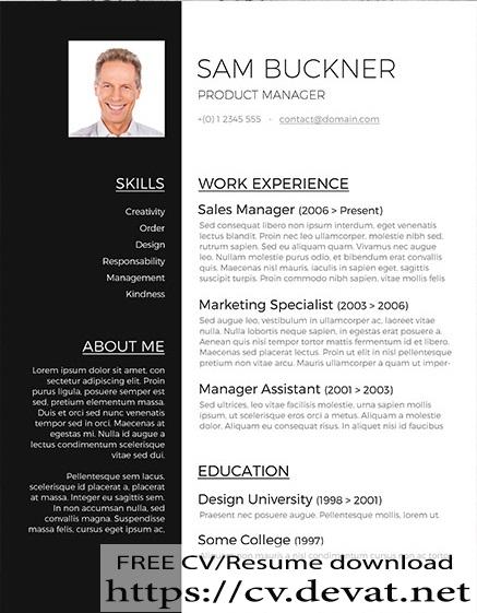 Free Black and White Bordered Modern Resume template