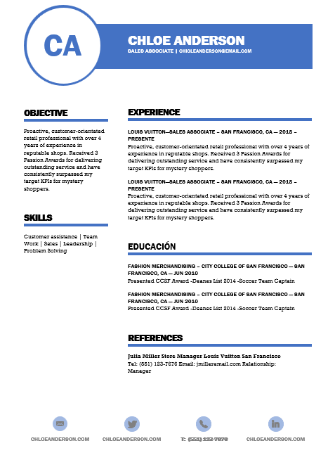 Free Resume Template in word Format