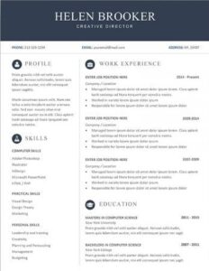 Free Simple CV Template for Word