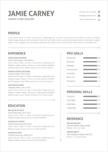 Free Simple Perfect Resume Layout Template And Cover Letter In pdf & Word Format