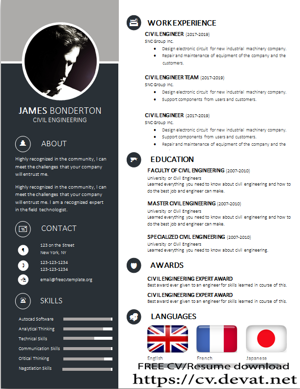 Free Trend CV Template word download 1