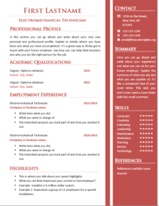Free cv resume template For Accountant