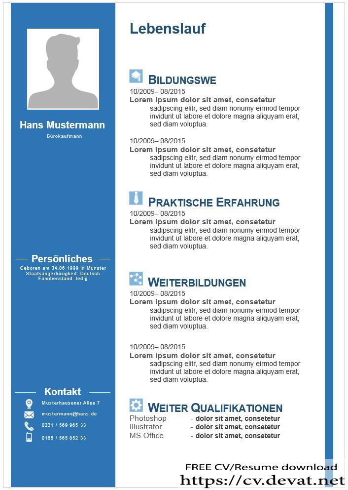 German CV word download deutscher lebenslauf