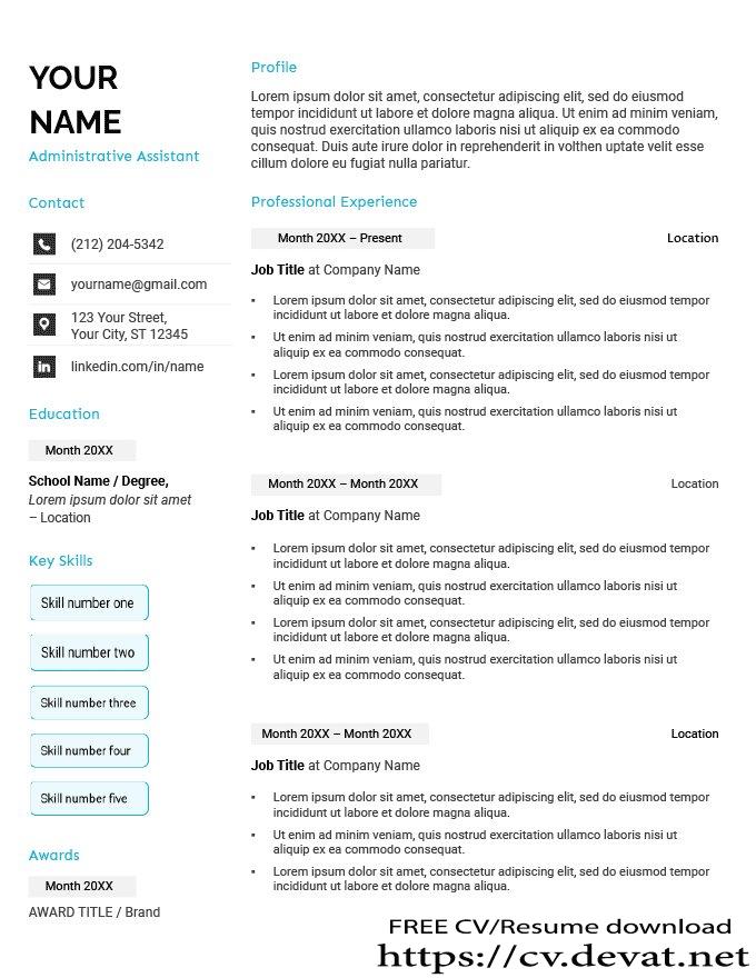 google docs resume template free