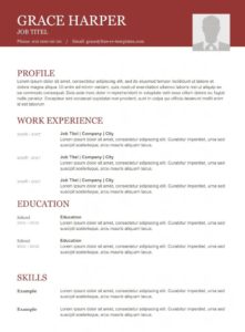 Great CV Word Format Download for free