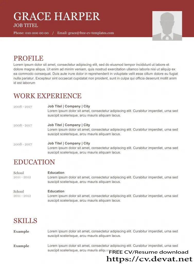 Great CV Word Format Download for free