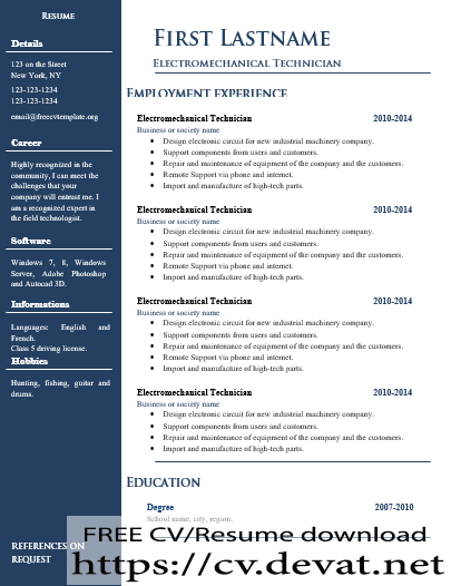 Modern Resume Template to Download For Free