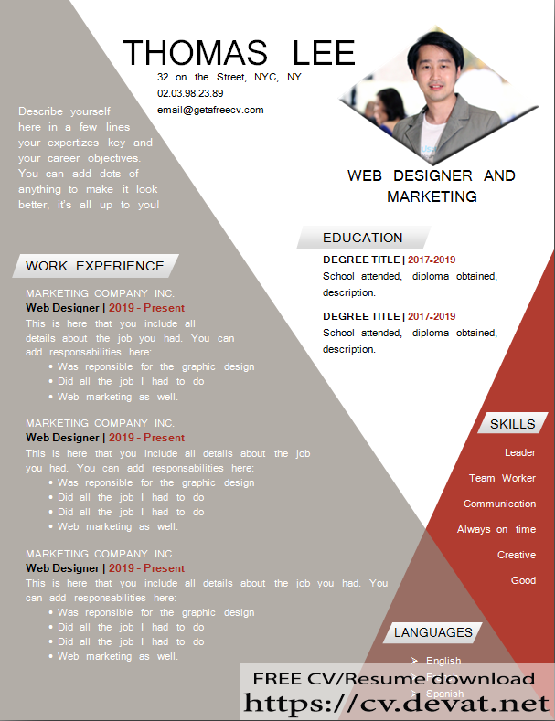 Graphic Designer Cv Template Word Free Download