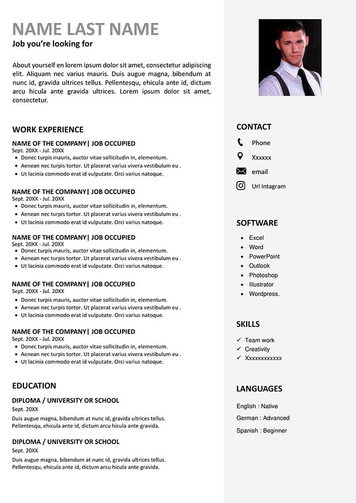 Work Resume Template