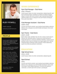 Yellow Black Free Resume Template Microsoft Word For Applicants