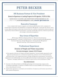 executive CV template ATS Friendly Resume