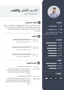 نموذج سيرة ذاتية احترافي باللغة العربية وورد