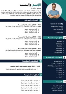 قالب سيرة ذاتية جاهز للطباعة و التحميل بتنسيق ورد Free Arabic CV Word for download and print