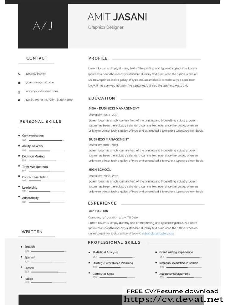 Free Microsoft Word Resume Templates to Download