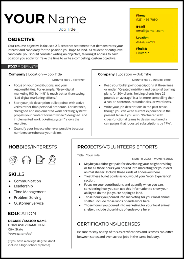 Word Free CV Resume 2023