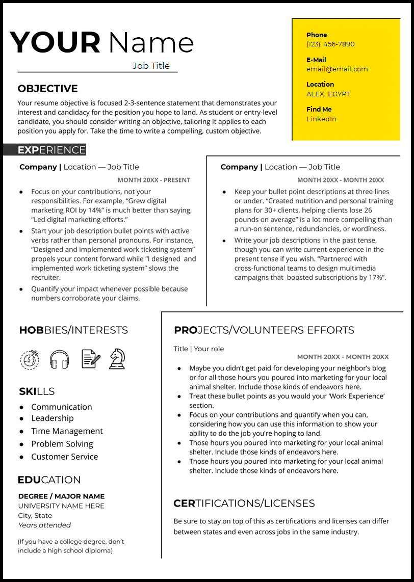 Cv Word Template Free Download 2023