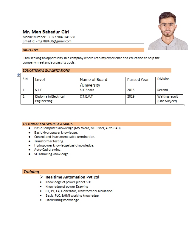 ATS Friendly CV simple