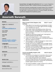 Supply Chain professional Word CV