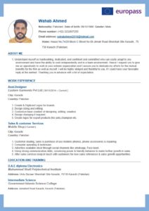 Free Word Italian CV Download
