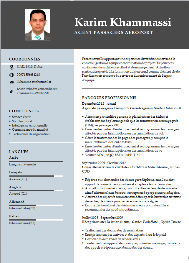 Word french CV