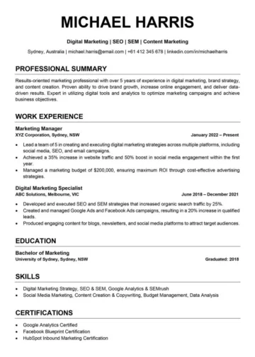 ATS-Friendly Resume Download CV Template